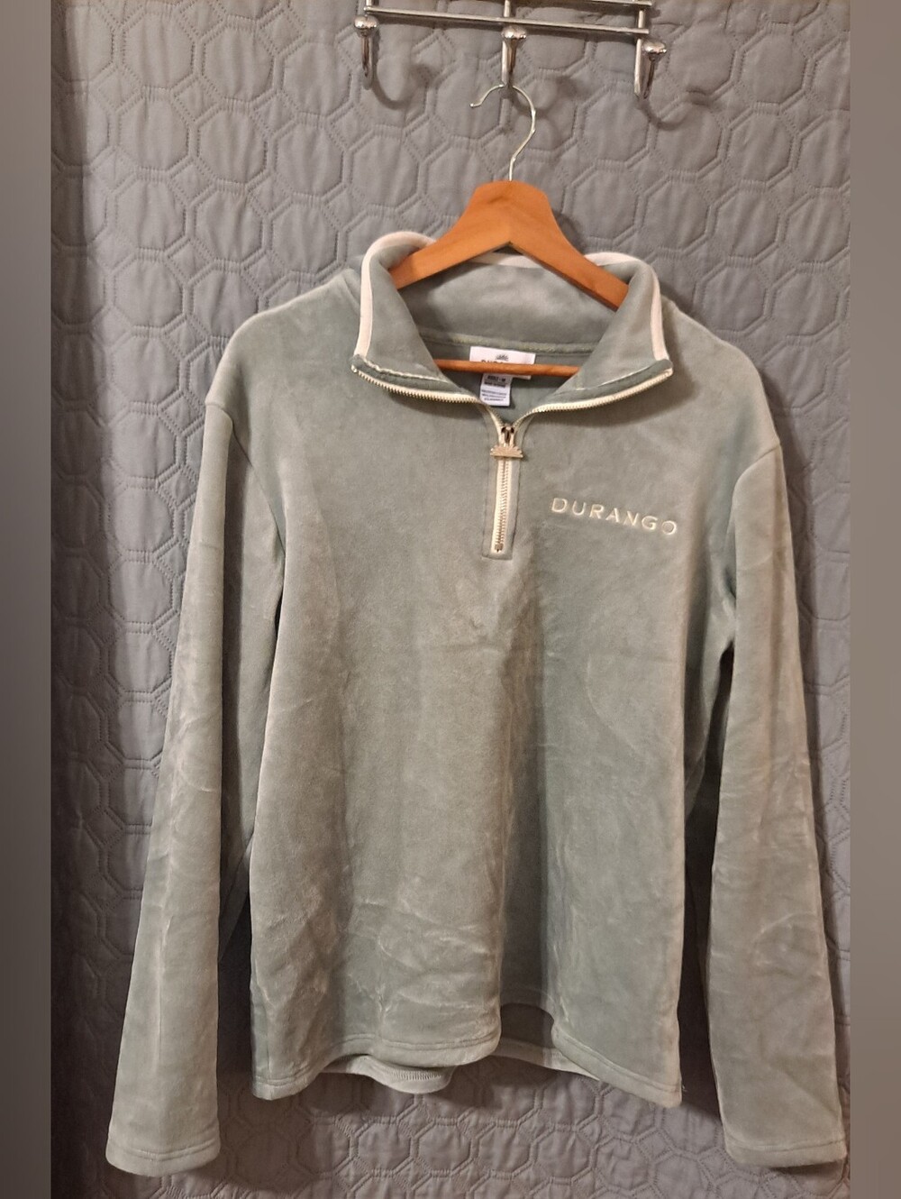 Durango Gray Blue Half-Zip Turtleneck Pullover Sz M